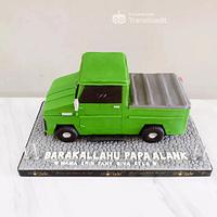 Green Pickup Truck Replica Birthday Cake