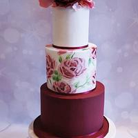 Burgundy Wedding Cake