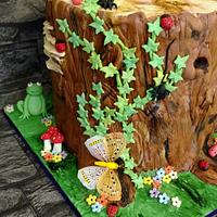 Tree stump cake