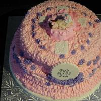 Pretty in Pink Baptisim Cake