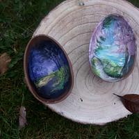 Painted chocolate egg.
