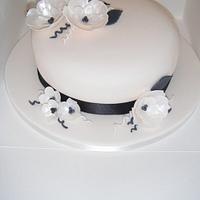 Ivory and Black Wedding cake