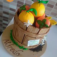Fruit basket cake