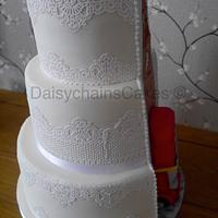 Hidden scene wedding cake