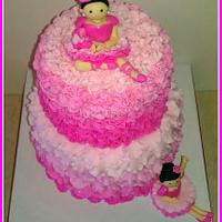 Pink ombre ballerina cake