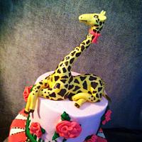 baby shower giraffe cake