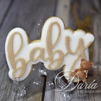 Teddy bear themed baptism cookies