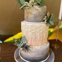Boho macrame wedding cake