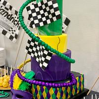 Mardi Gras/Racing Retirement Cake