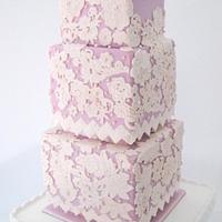 Square lace cake 