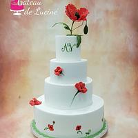 Poppy wedding cake 