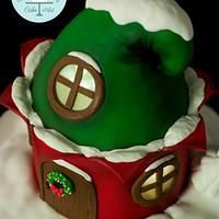 CPC Red & Green "Christmas house of elves"