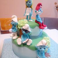 Smurfs cake