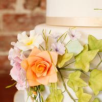 Harvest Flowers Wedding Cake