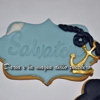 First communion marine theme cookies