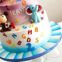 Alphabets and Animals cake