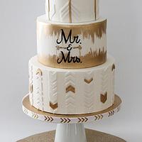 Modern Arrow Wedding Cake