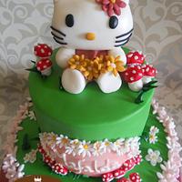 Hello Kitty and flowers