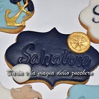 First communion marine theme cookies