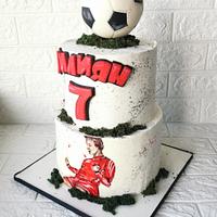 Hand painted football cake
