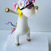 Dancer unicorn cake topper fondant