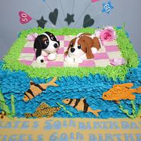 cavalier king charles spaniels and fish
