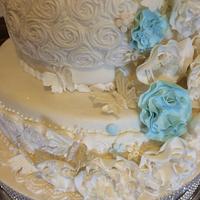 Flowers and Butterflies wedding cake