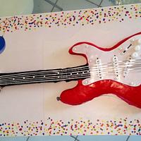 Red fender stratocaster birthday cake