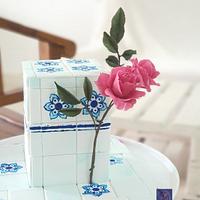 Blue Tiles and Rose