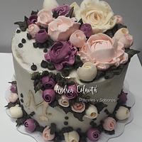 Fault line flower cake