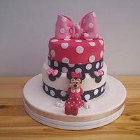 Minnie Mouse tiered cake.