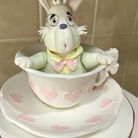 Alice in Wonderland christening cake 
