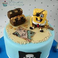Pirate and Spongebob Cake