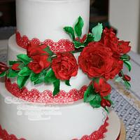Roses and Rose hips for a 40th Wedding Anniversary