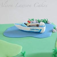 Golf Loving Speed Boat Cake