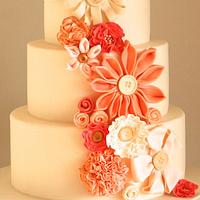 Fabric Flower Cake