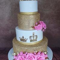 Golden wedding cake
