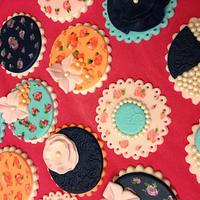 Vintage cupcake toppers