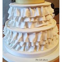 White Magnolia Wedding cake