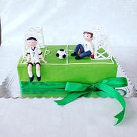 soccer court cake