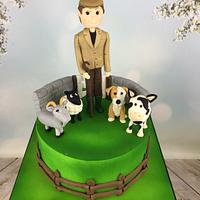 Farmer and his animals 30th birthday cake 