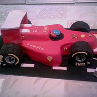 Tarta 3D coche Ferrari Fernando Alonso, 3D car cake Ferrari Fernando Alonso 