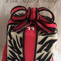 Zebra Print Birthday Cake 