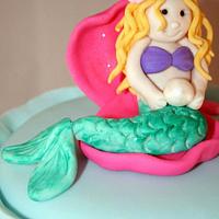 Ombre ruffle mermaid cake