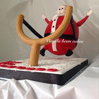 Santa gravity cake