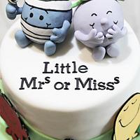 Mr Men / Little Miss gender reveal cake