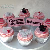 Pink Graduation Cupcakes