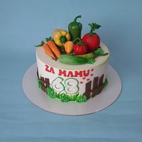 vegetables cake , garden themed cake, povrce na torti