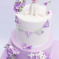Little Lamb first Birthday cake 