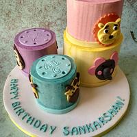 Stacking cups toy inspired cake